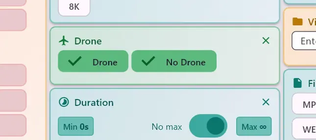 Drone footage filter detail.