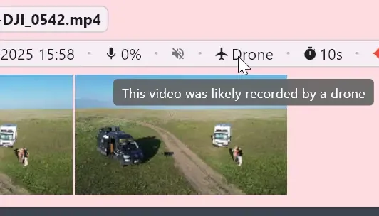Drone footage filter results.